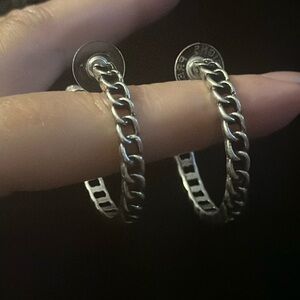 Premier Designs(unmarked) Chain Link Hoop Earrings
